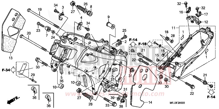 RAHMENKOERPER von CBR600RR ABS PEARL SUNBEAM WHITE (NHA66H) von 2010
